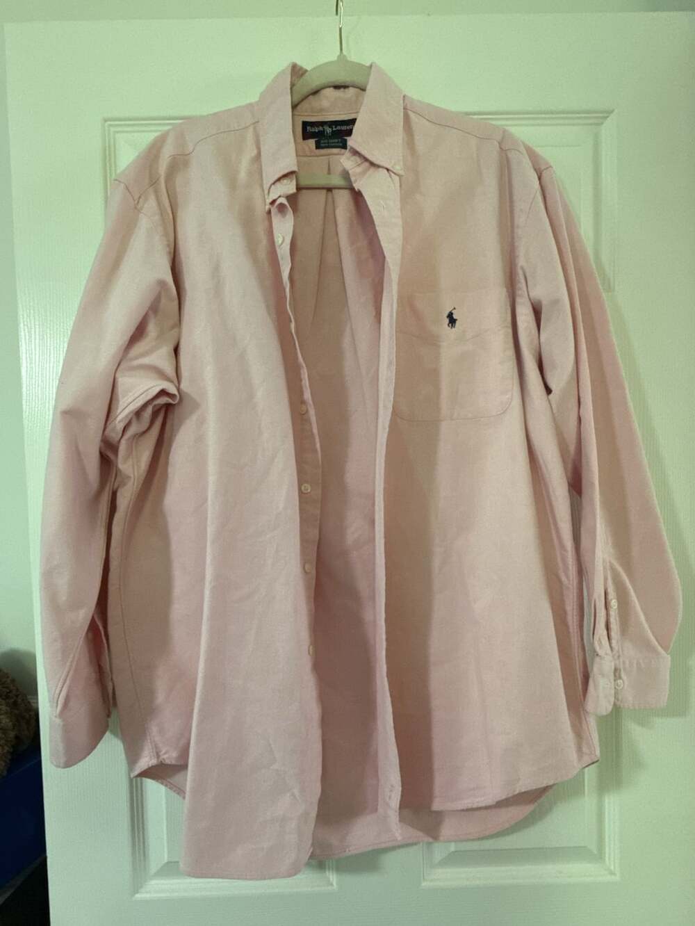 Ralph Lauren Big Shirt Size M Pink Button Down Oxford Long Sleeve - Picture 3 of 4